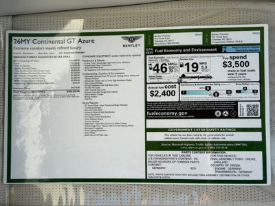 2026 Bentley Continental GT Azure