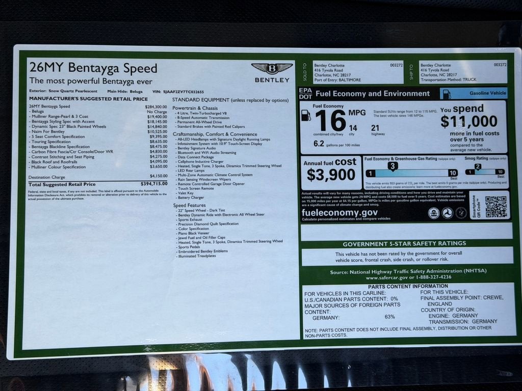 2026 Bentley Bentayga Speed